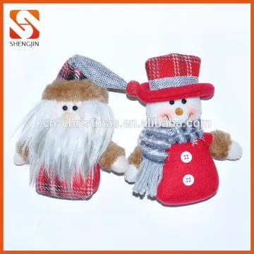 Xmas Tree Hanging Ornament Christmas Santa and Snowman Doll Decoration