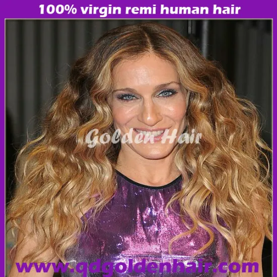 Golden Hair High Quality Glueless China Sex Woman Natural Finger Wave Wig