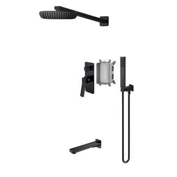Black Shower Faucet With Rough In Valve