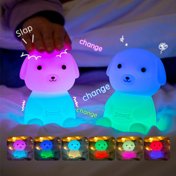 กำหนดเอง 7 สี LED ซิลิโคนเด็กหลอดไฟเด็ก - ลูกสุนัขกลางคืนไฟ USB ขับเคลื่อน
