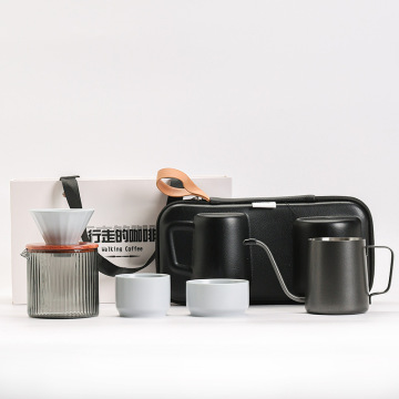 Set di caffè da viaggio portatile: pentola per lavaggio a mano in ceramica e tazza di filtro a goccia