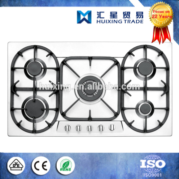 Kitchen Gas Stove SUS304 & SUS201 Panel of Built-in 5 Burners Gas Hob Cooktops