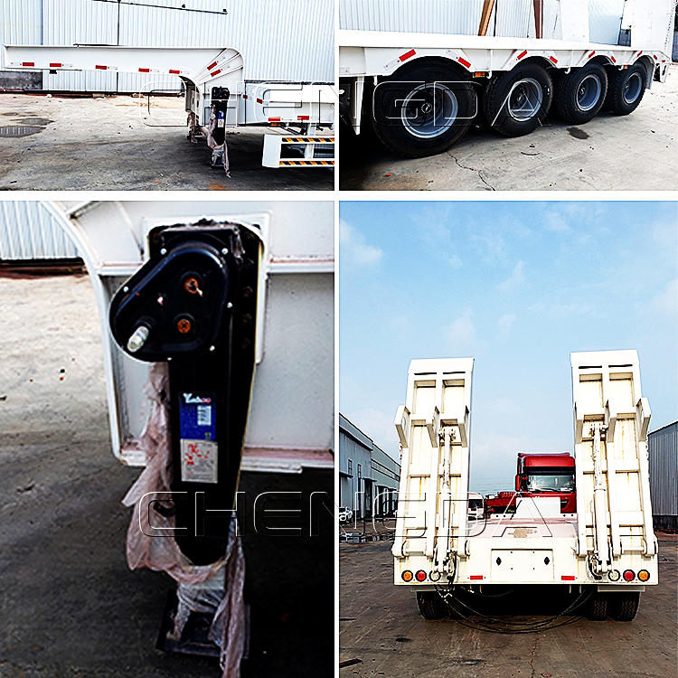 4 axles low bed trailer