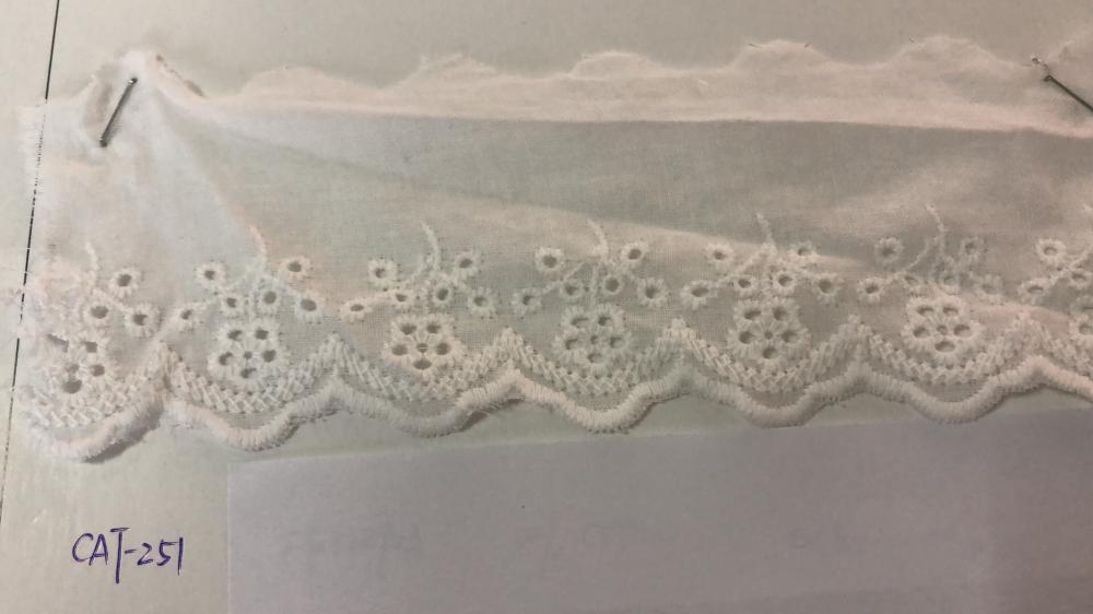 Five holes flower trims cotton embroider Fabric
