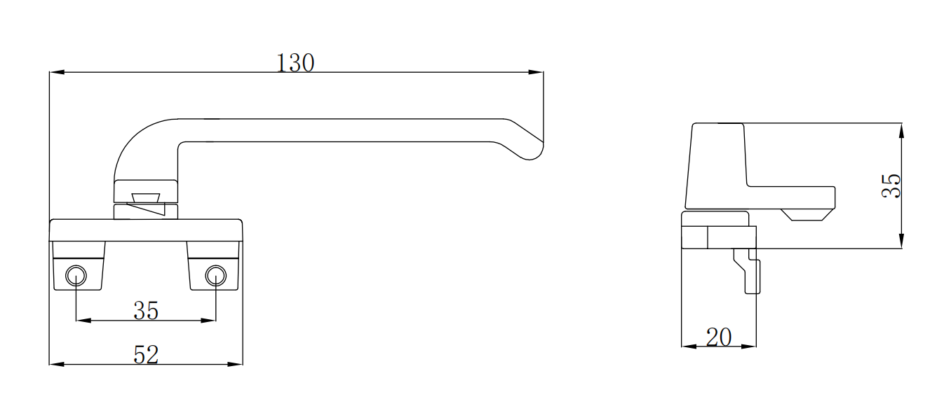 WBC702 aluminum handle installed on casement, awning, and tilt windows