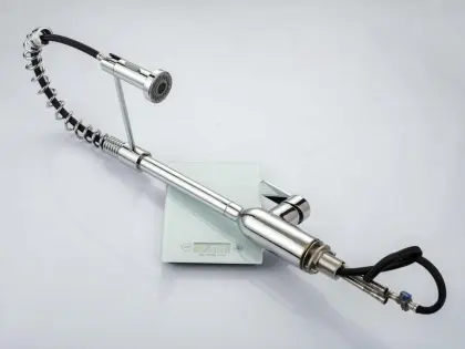 Household spring pull down brass kitchen faucet