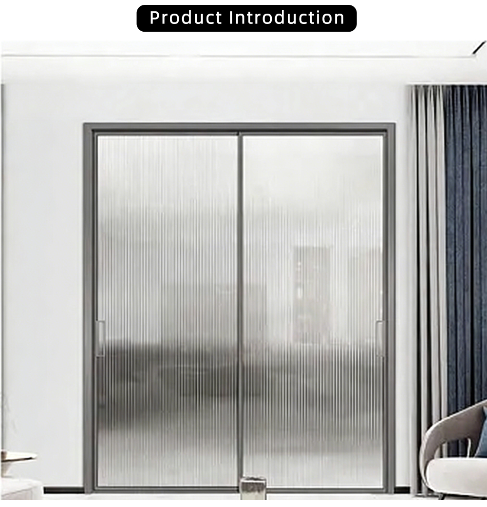 Reeded Glass Double Sliding Door YJ-R021X