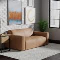 Leather Sofa Cognac Rivet Modern Bench Seat Leather Sofa Couch Supplier