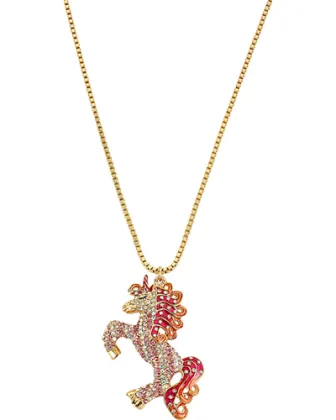 Mad Horse Pendant Necklace with Chain