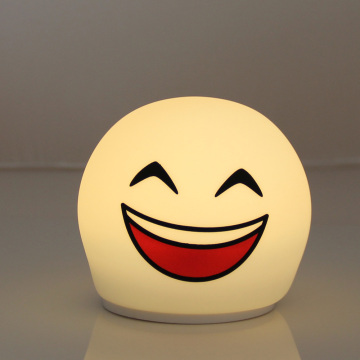 Rechargeable Multicolor Smiley LED Silicone Room Decor Lights for Eye Protection