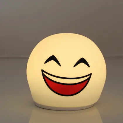 Rechargeable Multicolor Smiley LED Silicone Room Decor Lights for Eye Protection