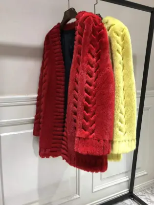 YRC088 Custom women imported velvet mink coat female mink fur coat