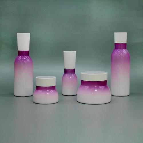 Cosmetic Glass Packaging Set Purple Cosmetic Packaging Set Supplier