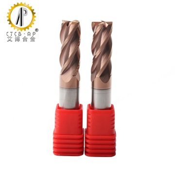 HRC professionale 50 4-Flute Tungsten Carbide Corner End Mill per un'efficace operazione di lavorazione di rotto e finitura