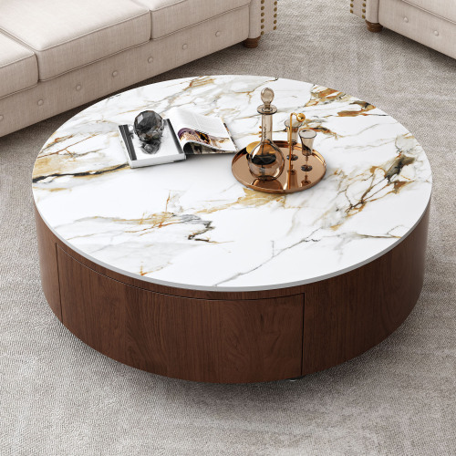 Rustic Round Coffee Table