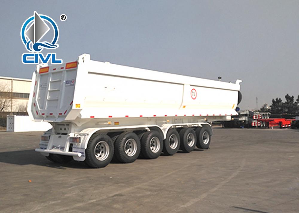 70ton U Shape Tipper Trailer With Six Axle 2