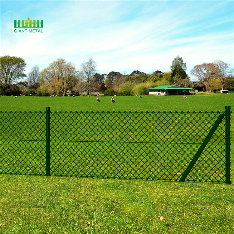 Diamond mesh fence installation