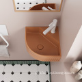 Wholesale High-Quality Triangular Concrete Basins - Orange Wall-Mounted Corner Bathroom Basin