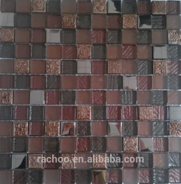 Metal,resin mix polish crystal glass mosaic kitchen backsplash bathroom wall tile