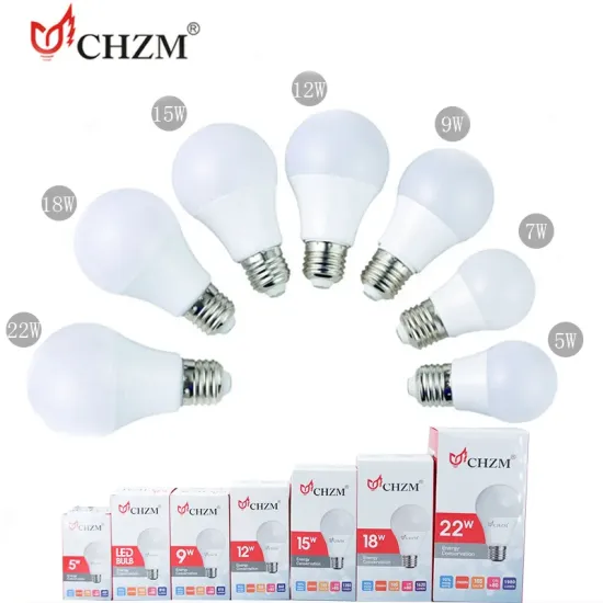 CHZM LED Bulb Materials: Types and Specifications (5W-24W, A60, SKD/CKD)