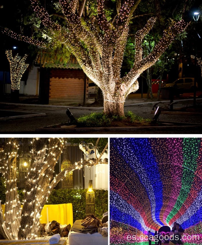 Cinturón de luces navideñas led y fibra óptica