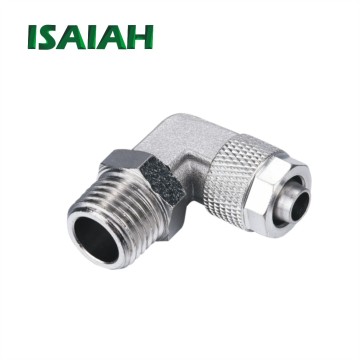 Isaiah Brand Elbow Pipe Fitting Knurling Hexagon Push-on Pneumatic Brass Compression Air Fittings