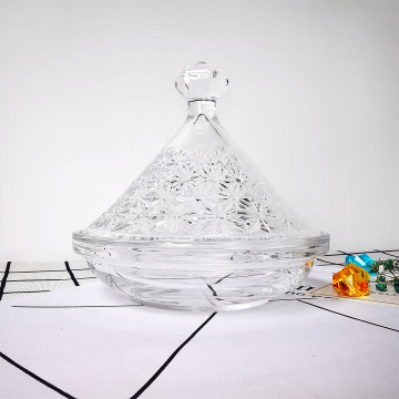 Bestselling Fancy Dried Fruit Bowl Decorative Storage Glass Jars with Lid for Candy
