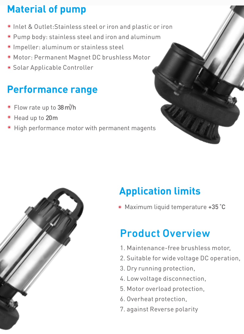 Stainless Steel Solar Submersible Pump With 24v 200w Ac/dc Brushless ...