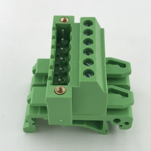 straight Pluggable Din rail terminal block with flanges