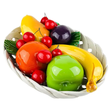 Canasta de frutas de cerámica europea vintage - estilo de mediados del siglo XX