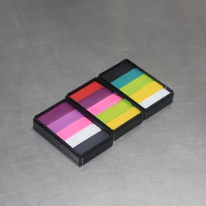 Stroke split cake rainbow flag face paint