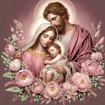 Diamond Painting Kit: God's Family Picture DIY Mosaic for Home Wall Decoration
