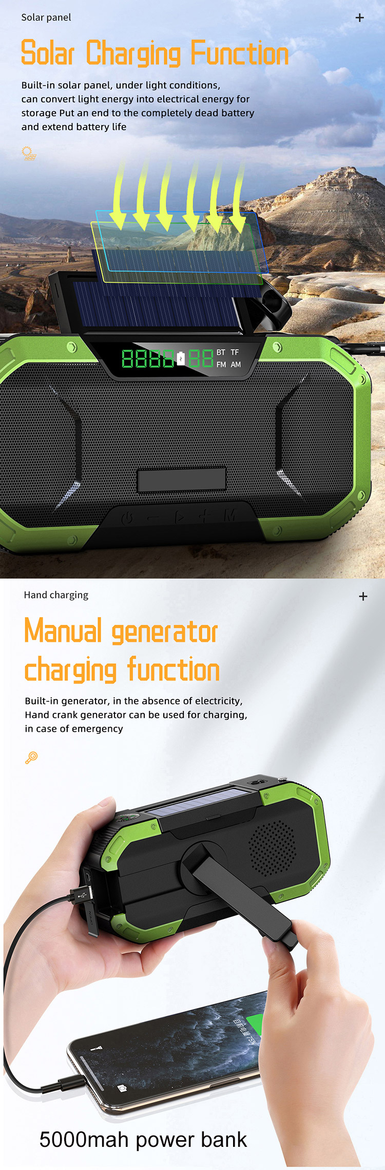 am fm radio solar speaker