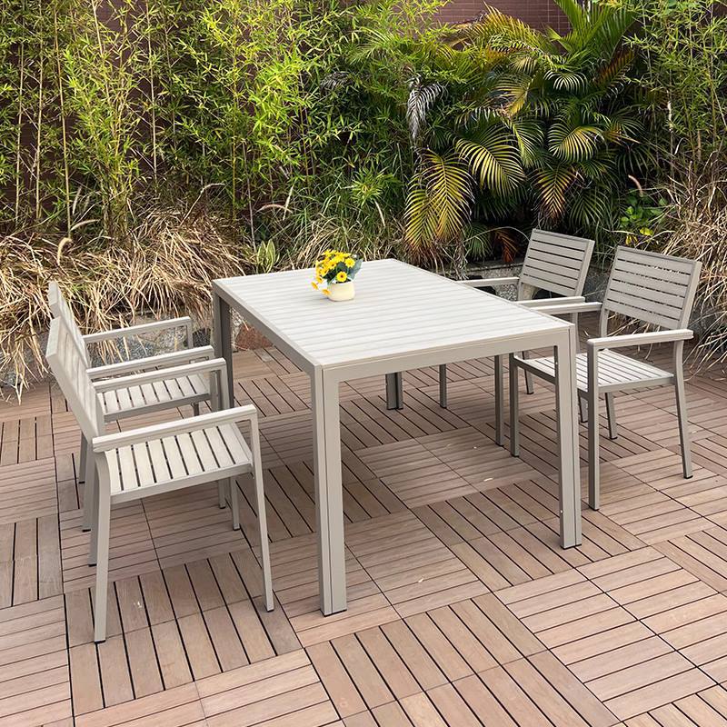 Outdoor wood-plastic tables and chairs for courtyards 6
