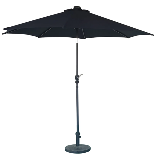 Parapluie coupe-vent à LED lumineuses avec design gris