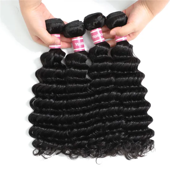 Wholesale Qingdao 28 30 inch10A Unprocessed Raw Virgin Human Hair Deep Wave Bundle Double Drawn Mink Vietnamese Hair Extensions