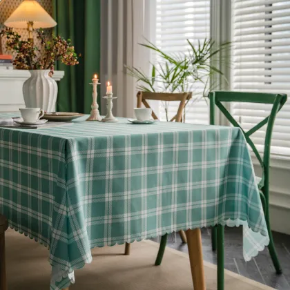 Waterproof Gingham Tablecloth for dining room