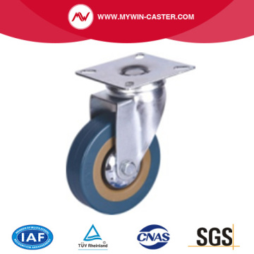 2" zinc coating top plate no brake mold on PVC + PP core (Flat Tread) rivet American type mini duty caster wheels