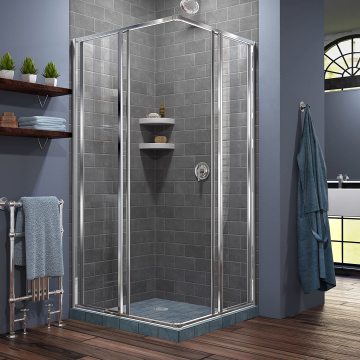 H Frame -Fideme Tempered Square Square Bathroom Sliding Shoust