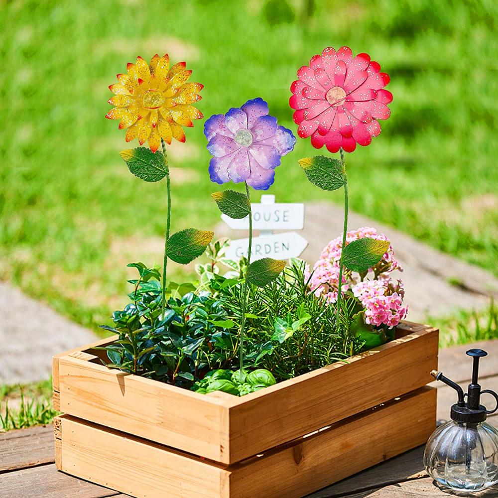 3 Pack Flower Garten Stakes Dekor