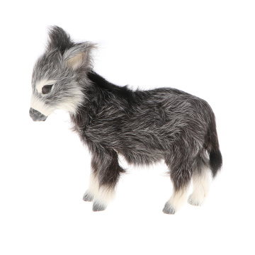 Lifelike Small Burro Model, Kids Faux Fur Animal Toy, Handicraft Collections, Home Ornament