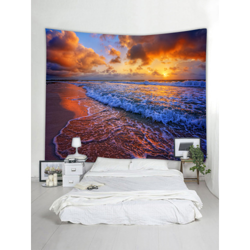 Tapestry Wall Hanging Ocean Sea Wave Sea Coast Beach Series Tapestry Sunrise Sunset Dusk Tapestry for Bedroom Home Dorm Decor