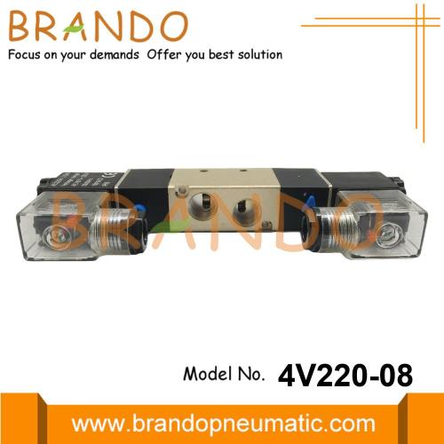 1/4 &#39;&#39; Pt 4V220-08 الصمام الهوائي الكهربائي AC220V AC110V