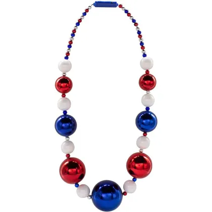 Mardi Gras Giant Bead Necklace - Light Up Jumbo Shine Bright Party Beads