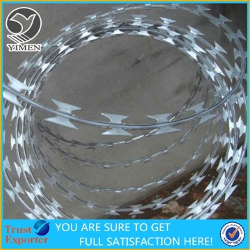 Galvanized razor blade barbed wire