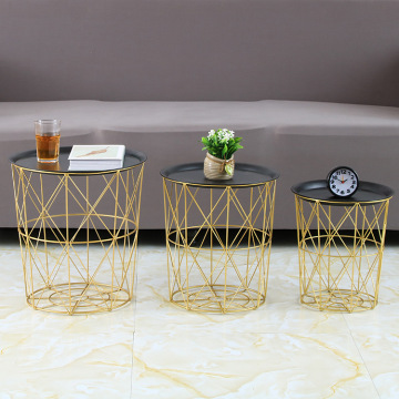 Nordic Minimalist Geometric Metal Basket Storage with Tray for Home Decor