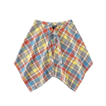 Blue Checkered Waist Accessories for Women