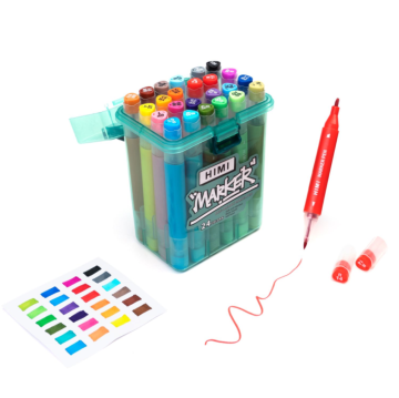Skin-Friendly Marker Pen Set - 24 Colors