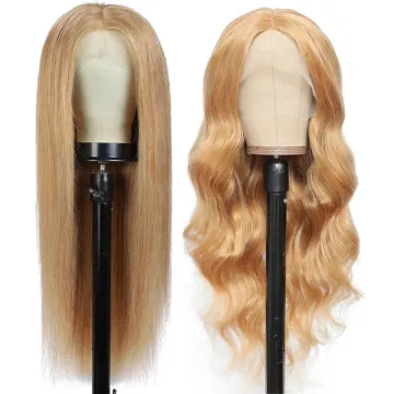 Color 27 Body Wave Lace Front Wigs Transparent 13X4 Lace Closure Wigs Remy Brazilian Human Hair Honey Brown Wigs