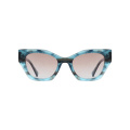 Women Trendy Polarized Slim Cat Eye Acetate Sunglasses